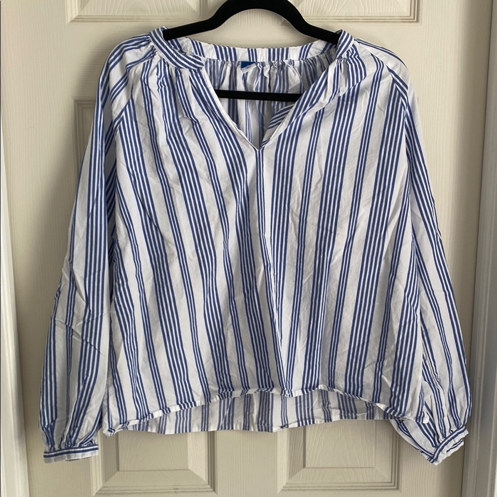 Old Navy Blue and White Boxy Blouse